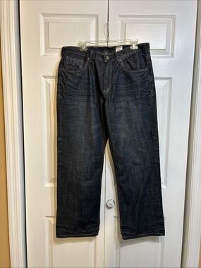 NWT John B Stetson Modern Straight Leg Jeans Size 36X30 Dark Wash Denim